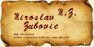 Miroslav Zubović vizit kartica